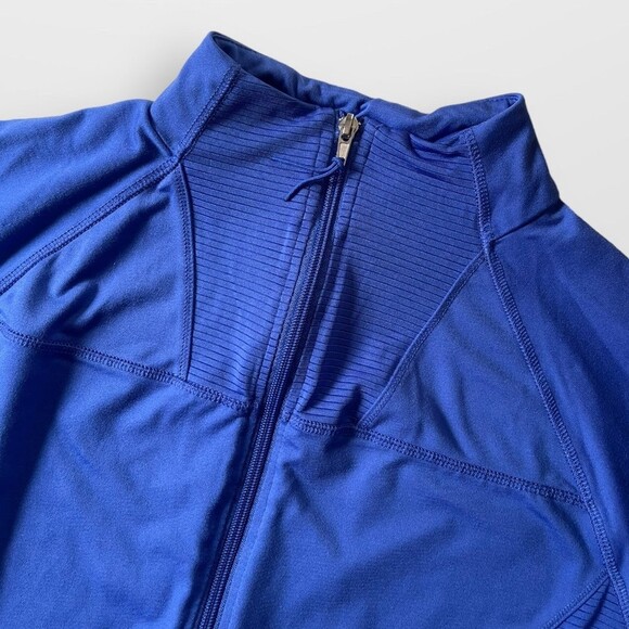 TANGERINE Full Zip Slim Athletic Fit Blue Vented Stretch Jacket Women Large - Picture 3 of 8